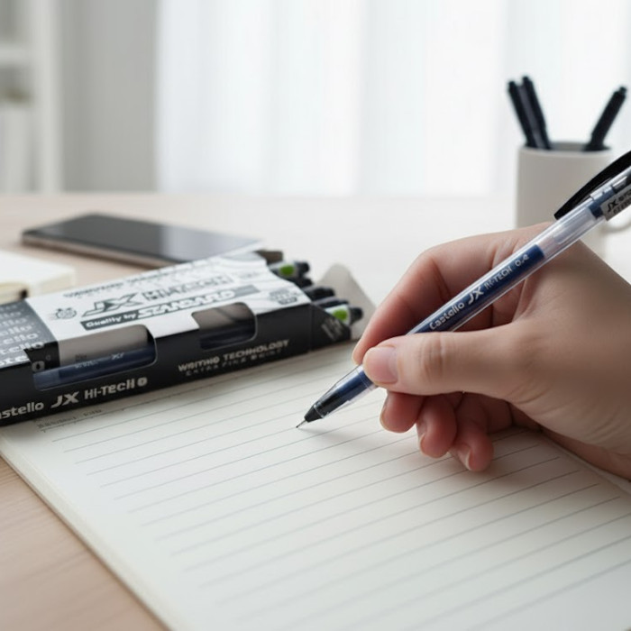 Pulpen Standard Castello JX Hi-Tech Gel 0.4mm – Hitam | Bolpen/Bolpoint Gel Ink - pcs