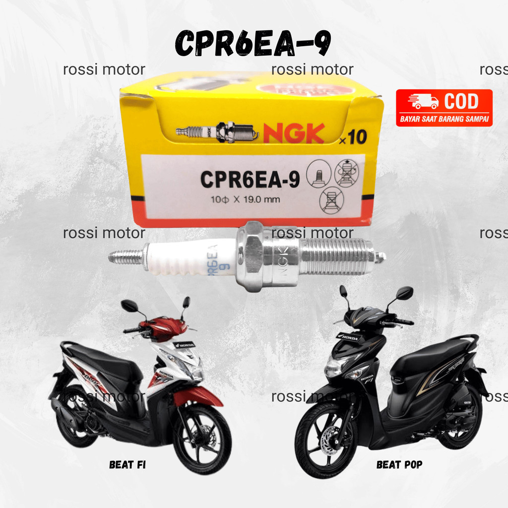 (PAKET 10 PCS) BUSI CPR6EA-9 BEAT FI BEAT POP | BUSI ORIGINAL NGK SUKU CADANG SEPEDA MOTOR