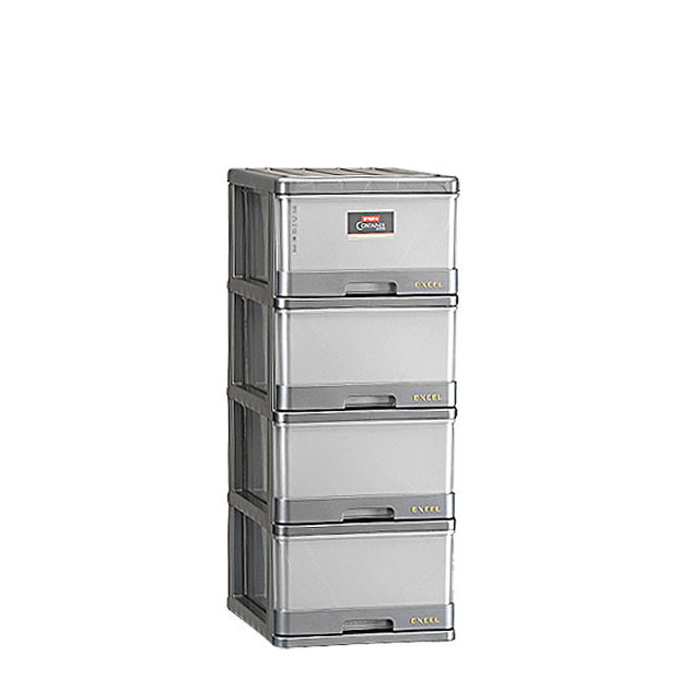Lemari Laci Penyimpanan Plastik Susun 4 Excel Container M 4 Kabinet XC 9 Lion Star