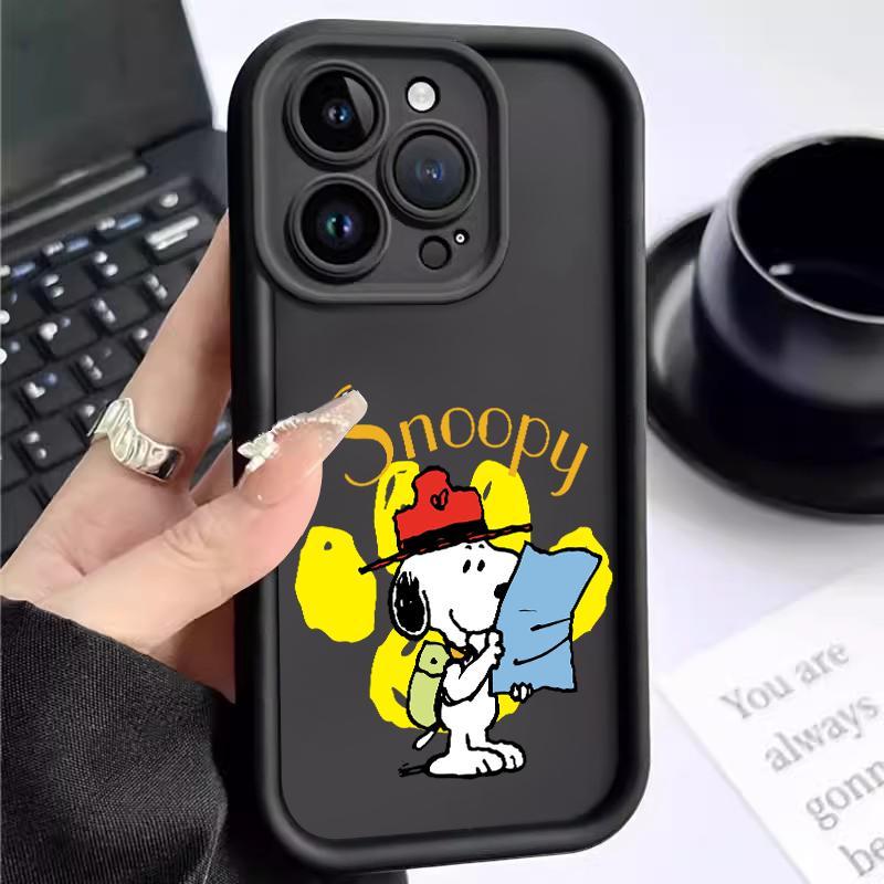 Case OPPO Reno5 4G 5G Reno3 Reno4 F Lite K Z Reno6 Soft Pro Camera Kartun Snoopy Kesing Hp