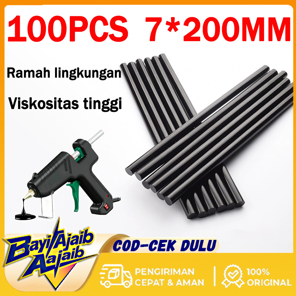 Bakar Hitam Stik Lem Bakar Lem Tembak Lem 7*200mm 100pcs Viskositas Tinggi Dan Ramah Lingkungan Blac