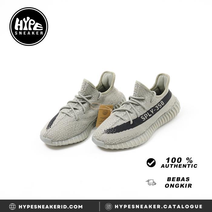 Sepatu ADIDAS YEEZY 350 V2 GRANITE GREY SNEAKER 100% ORIGINAL - 38.7