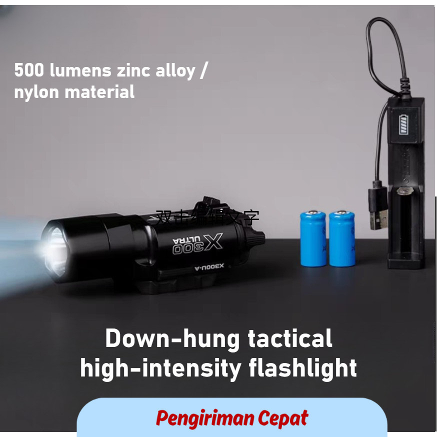 PCP Metalflashlight forhanging instrong lighthuntingriflelighting flashlightX300 strobe with 500 lum