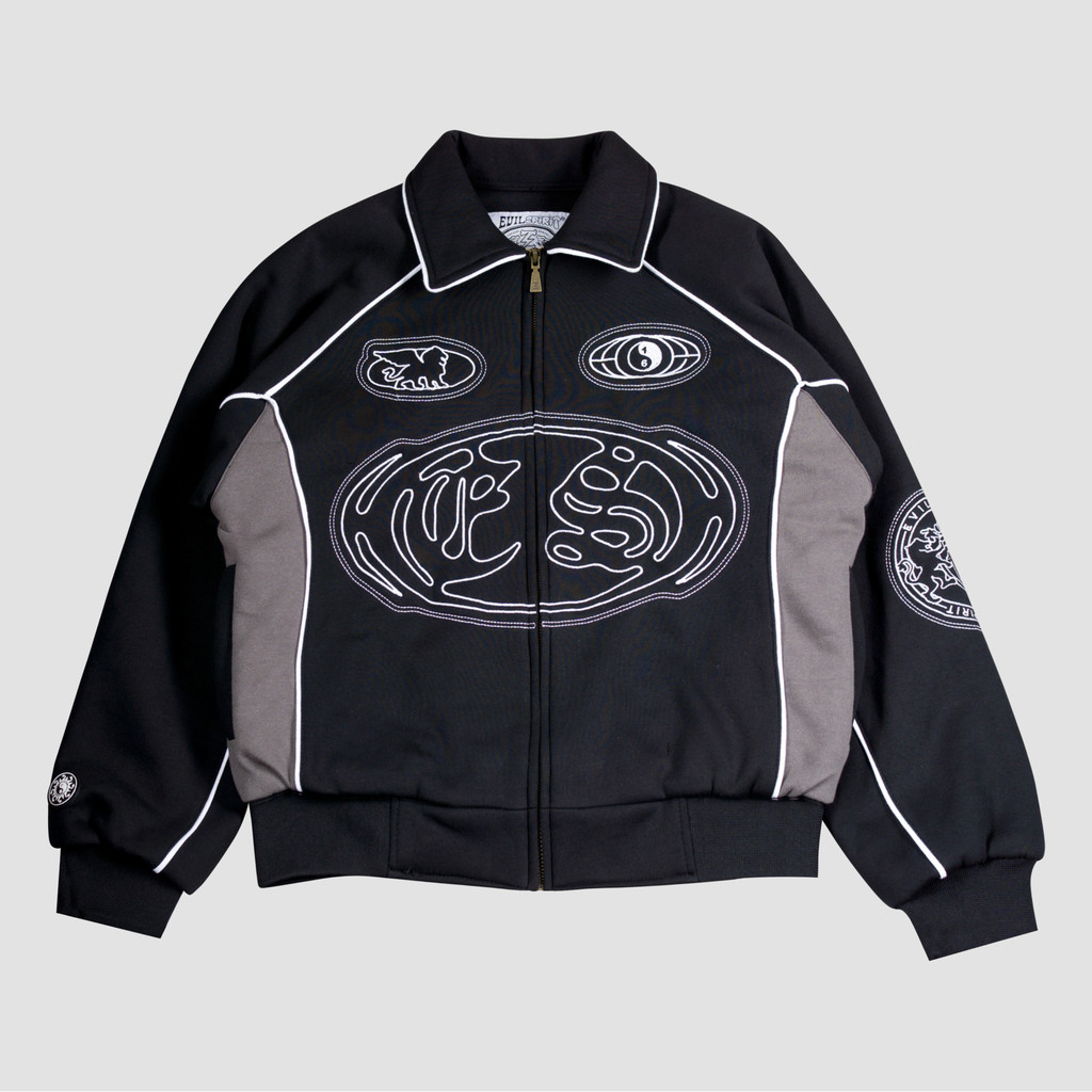 EVILSPIRIT VARSITY JACKET - PATRIZIA BLACK/GREY UNISEX