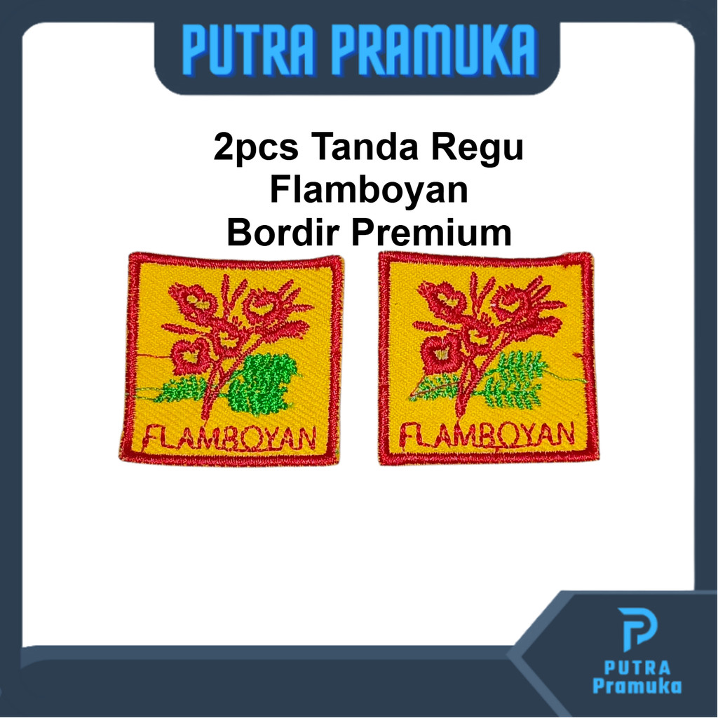 (2pcs) Bet Tanda Regu Flamboyan Bordir Premium diameter 4cm Pramuka Putri