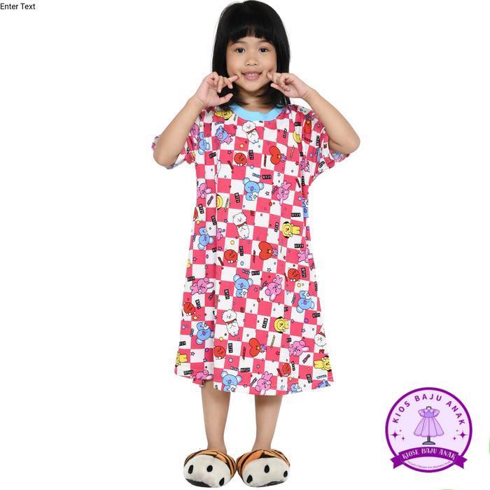 Kiminori AMENA Dress Anak Perempuan Lengan Pendek - FANTA, XS