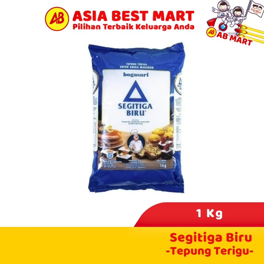 Tepung Terigu Segitiga Biru 1Kg/Bogasari Terigu Segitiga Biru 1 Kg/Segitiga Tepung Terigu 1Kg