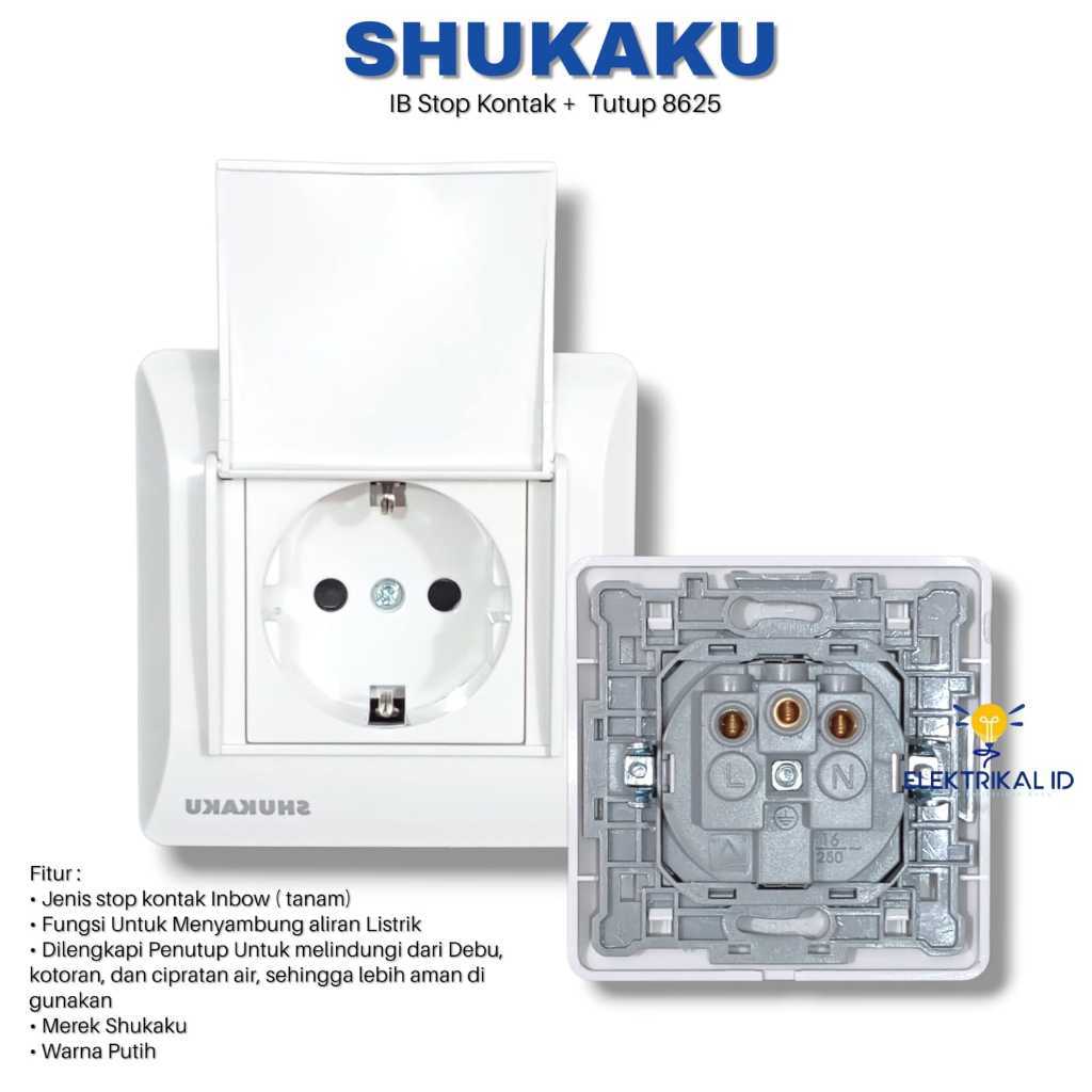 Stop Kontak Tutup SHUKAKU Stop Kontak Inbow + Cover SHUKAKU - SKU 8625