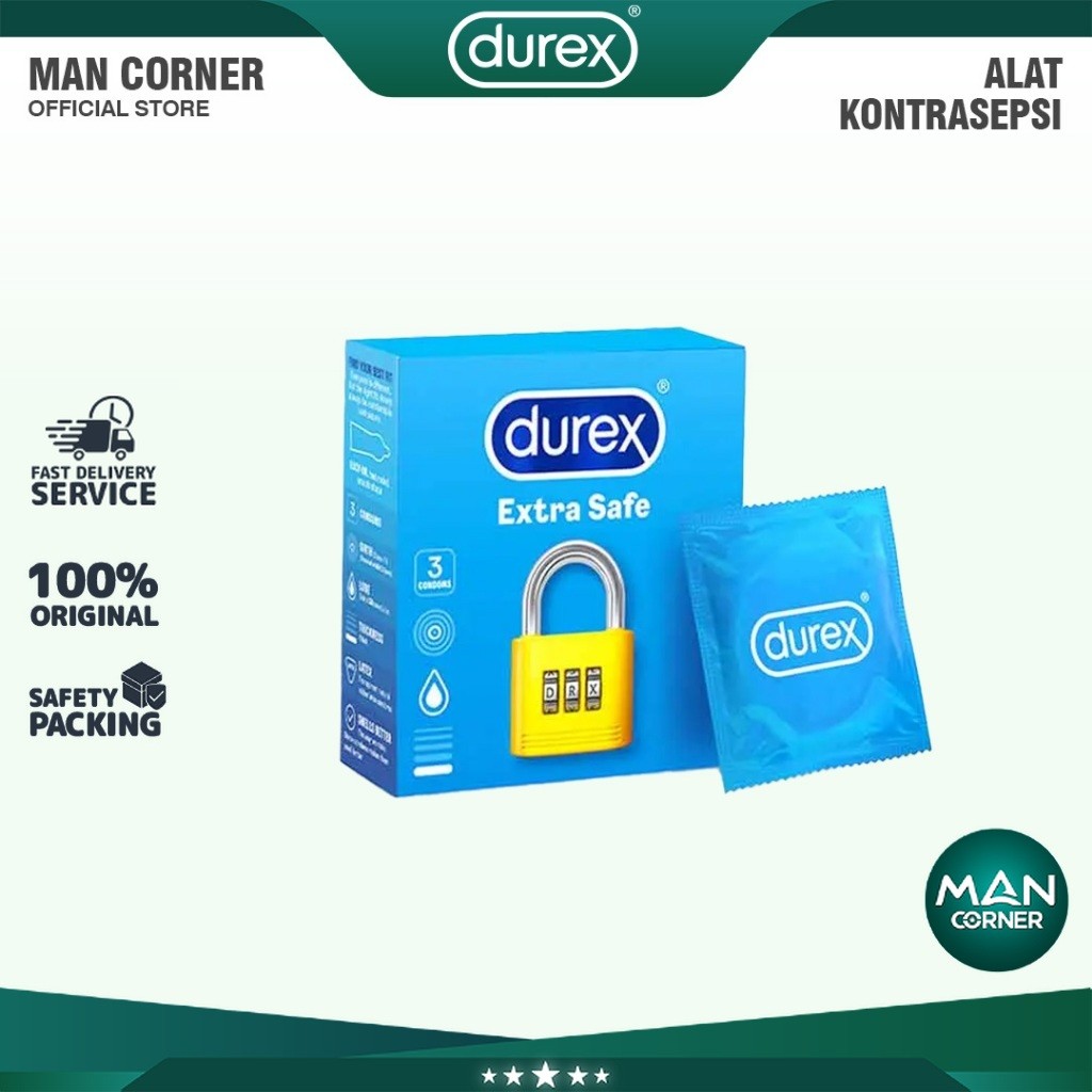 Durex Extra Safe 3s - Kondom Tebal Lebih Aman Pria | Man Corner