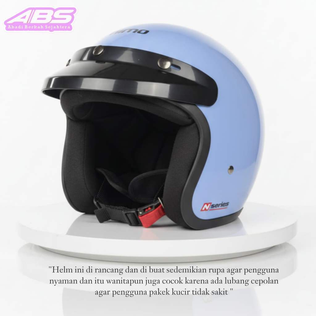 Helm Vespa Retro Nimo N-S LV BLUE Solid series