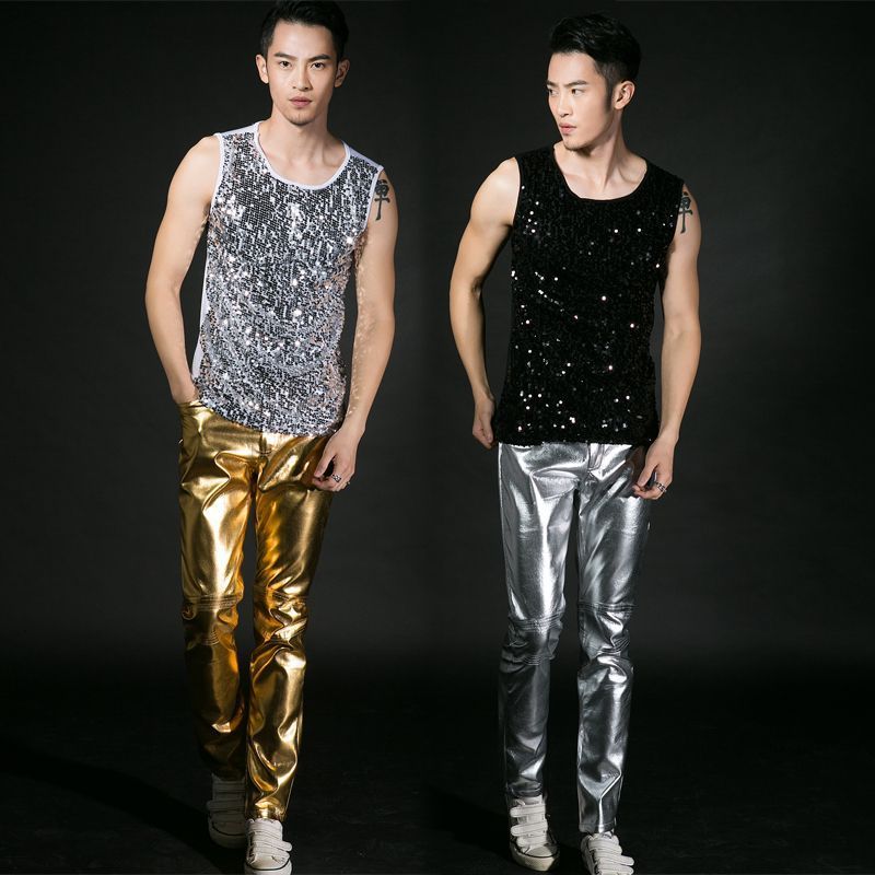 New Plus Size Sparkly Tank Top for Men