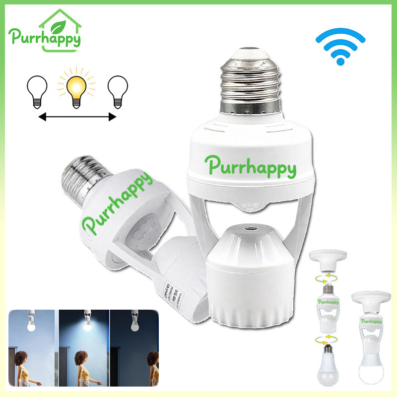 Purrhappy Fitting Lampu Bohlam Fitting Lampu Sensor Pergerakan Otomatis  Smart Fitting Sensor Gerak 