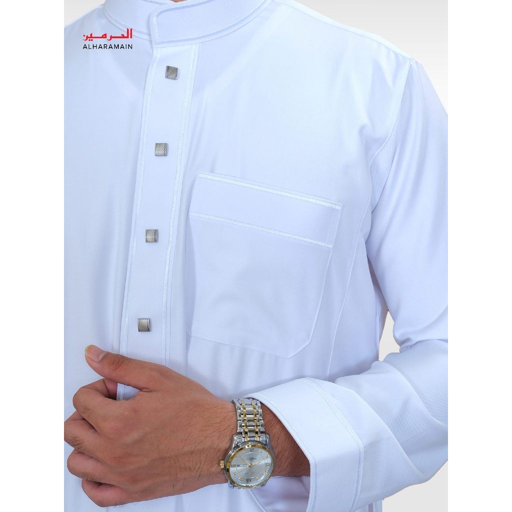 AL Haramain Series Semi Wol Thobe Utsman Jubah / Gamis Pria Remaja & Dewasa (08112025) | Putih