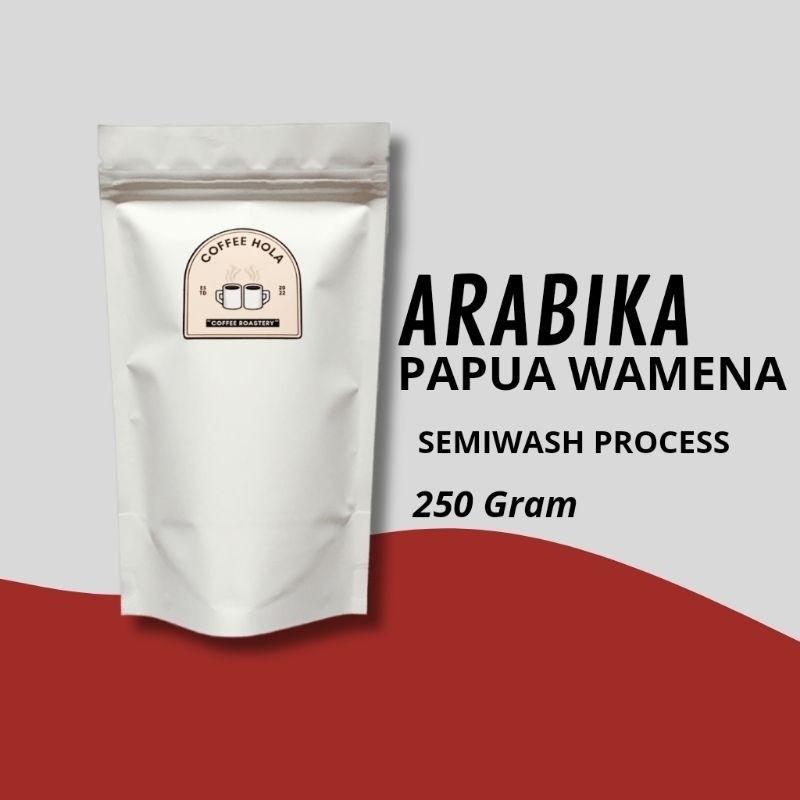 KOPI ARABIKA PAPUA WAMENA BIJI / BUBUK | 250GR | SEMIWASH PROCESS | ROAST MEDIUM | GRADE 1 / GRADE A