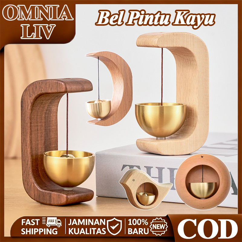 [OMNIA LIV]Bel Pintu Kayu,Bel Pintu Kayu Magnetik Rumah,Lonceng Hadiah Lonceng Angin Dekorasi Rumah