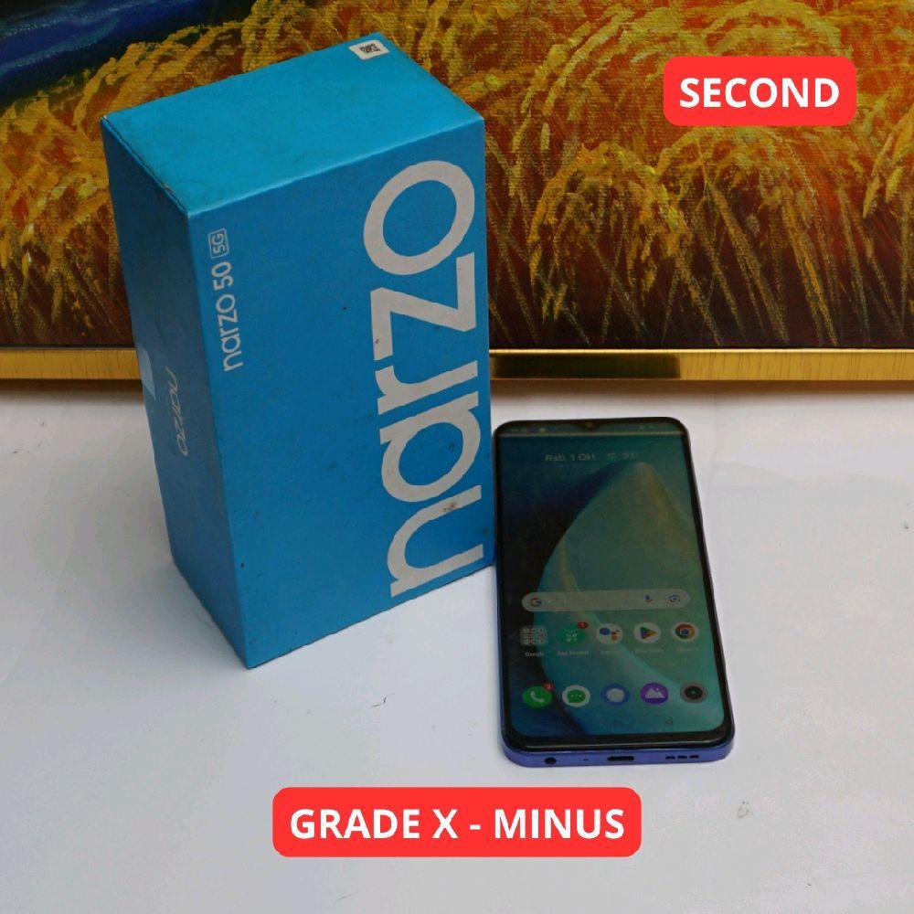 REALME NARZO 50 6/128 GB (5G) GRADE X - MINUS HP SECOND ORIGINAL SINAR MUTIARA CELL