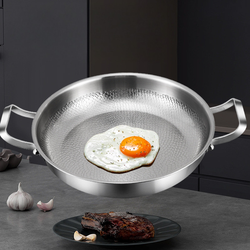 German High-end Titanium Pan Uncoated Steak Frying Pan Titanium Non-stick Pan Universal Induction Co