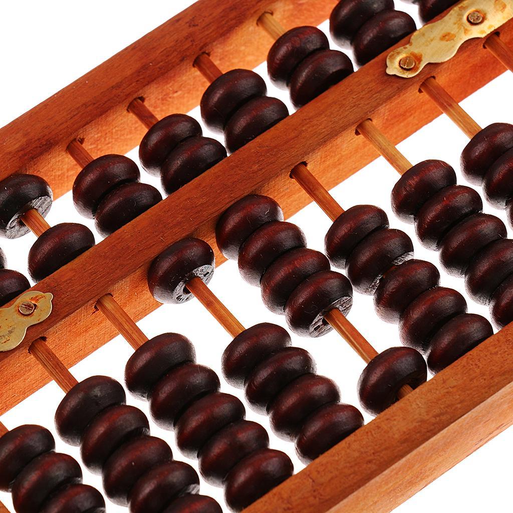 Vintage Wooden Bead Arithmetic Abacus Ancient Chinese Calculator 9 Rows, Kids Educational Toy, Adult