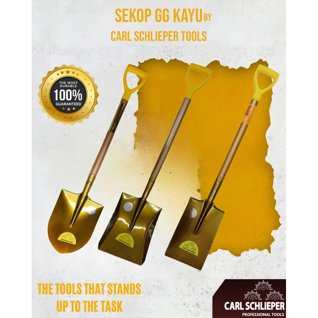 (Reloza id) CARL SCHLIEPER Sekop Gagang Kayu Papak Lancip Sepadan Spadan Spardan