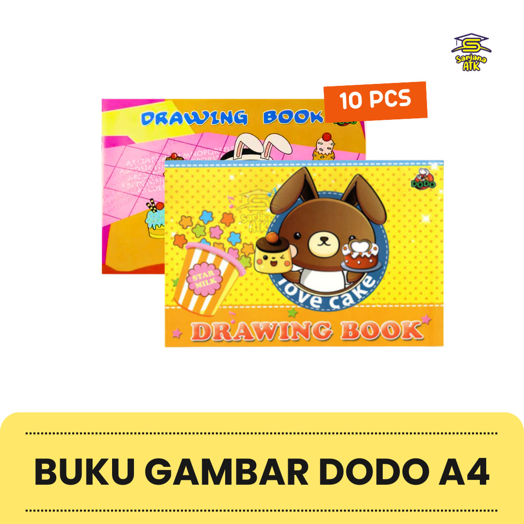 (1 PAK ISI 10 PCS) Buku Gambar Drawing Book A4 DODO / Drawing Book DODO