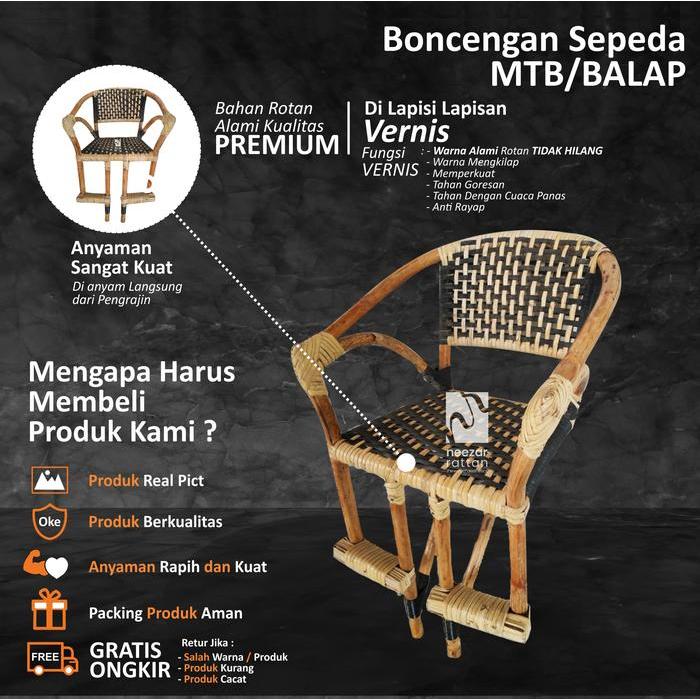 Kursi Boncengan Sepeda Anak depan MTB, Polygon, Gunung Murah Rotan - MTB biasa