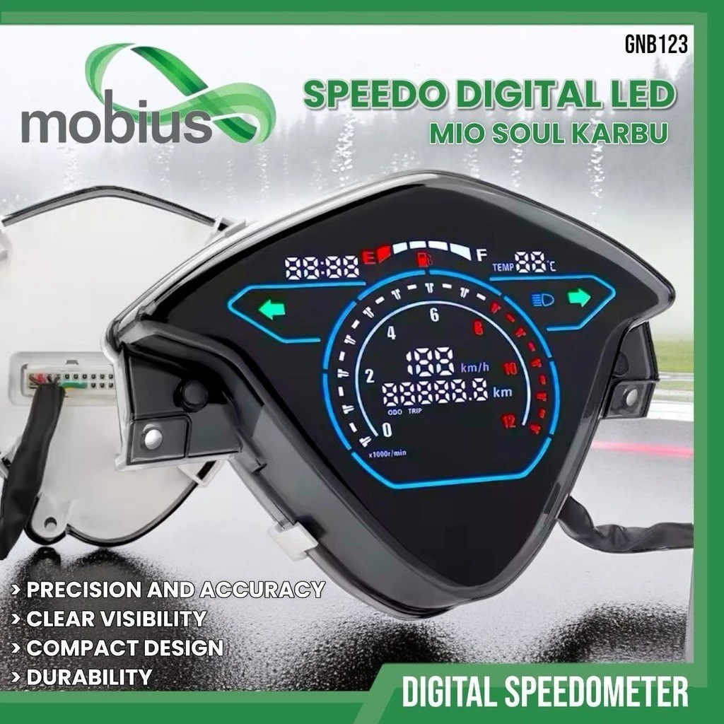 Speedo Digital LED MOTOR YAMAHA MIO SOUL Karbu Speedometer MOBIUS Mio Soul karbu CARBU