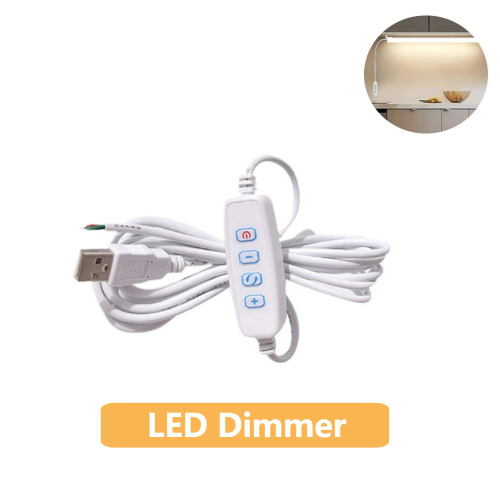 USB LED Strip Lights Dimmer DC 5V 2M Cable LED Knob Dimmer USB Port Power Supply Line Dimming Switch