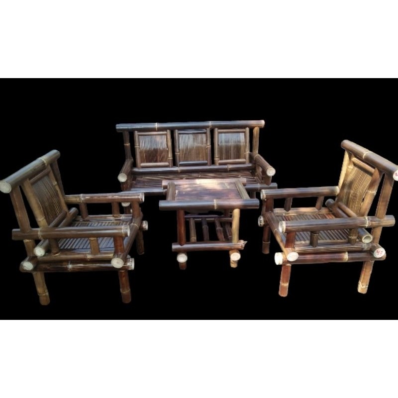 taviraco - Kursi bambu set kursi meja tamu / teras / taman klasik estetik free gift only yg isi 3 pa