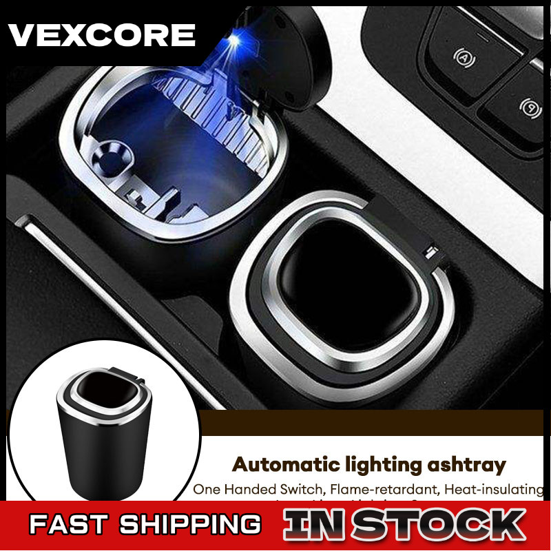 VEXCORE COD Asbak Mobil Portable Led Multi Fungsi Premium Aesthetic Tanpa Asap Storage Mini Asbak Ga