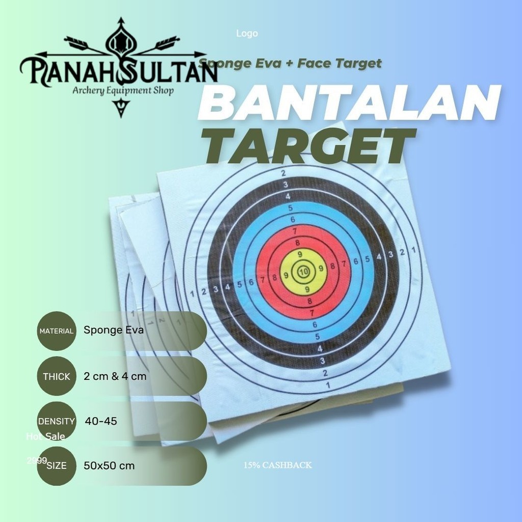 REKOMENDASI spon target panahan 2cm eva foam spons bantalan busa archery 50x50cm Panah Raja