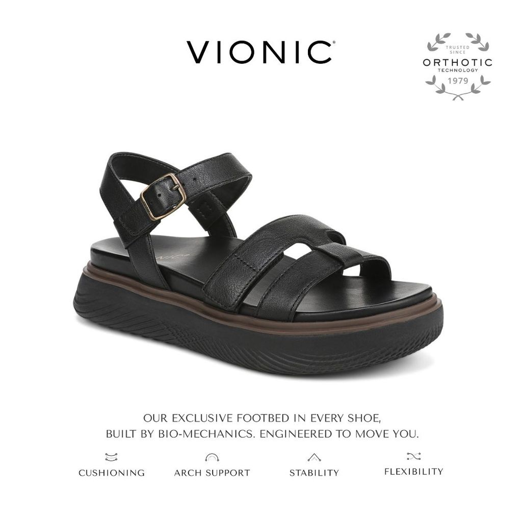 Vionic Solana Black Sandal Wanita