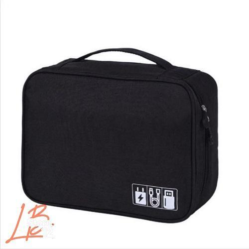 safitri_nik21 | TRAVEL POUCH ORGANIZER CABLE GADGET BAG TAS KABEL CHARGER USB - Hitam