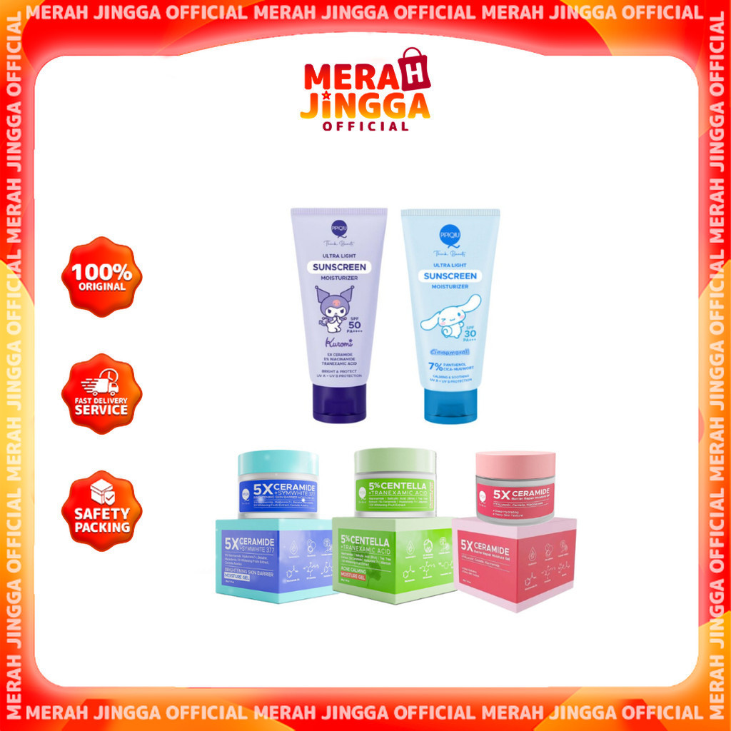 Pipiqiu Skincare Series Pipiqiu Sunscreen dan Pipiqiu Moisturizer Gel | Merah Jingga Official