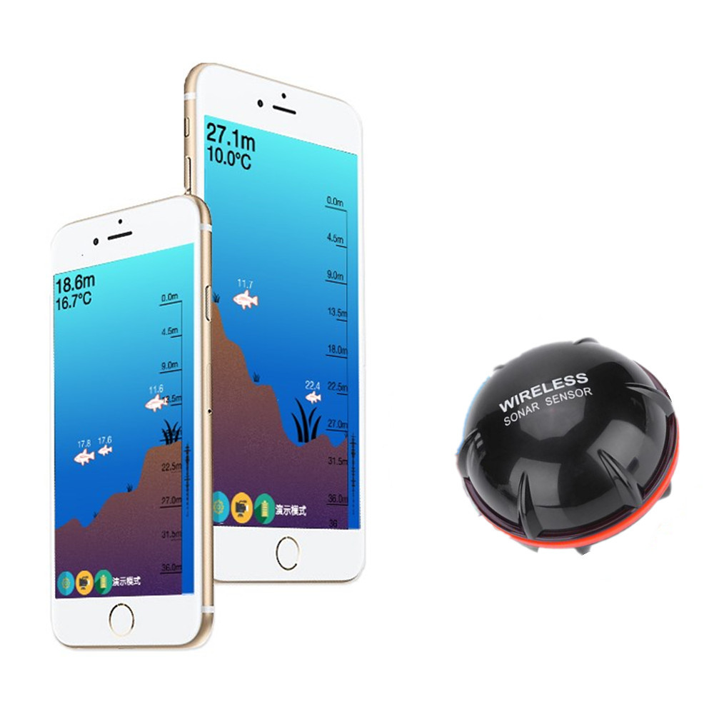PuPoPan  Wireless Bluetooth Smart Sonar Fish Finder 48m/160ft Fish Finder Portable Outdoor Fishing E