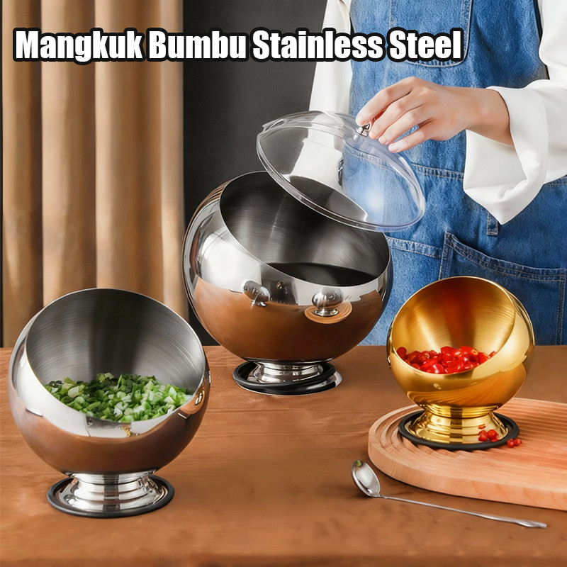 Prasmanan Bulat Mangkuk Prasmanan dengan Mangkuk Sup Tebal Dasar Mangkuk Prasmanan Korea Stainless S