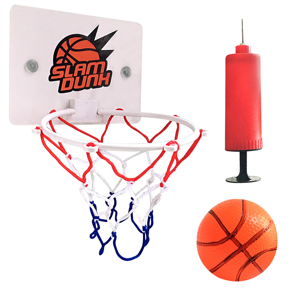 Mini Basketball Hoop Set Basketball Hoop with 1 Ball and 1 Inflatable Pump Kid Indoor Sports Basketb