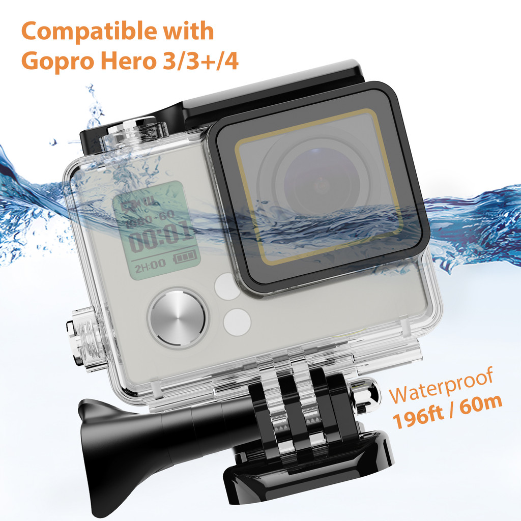 ving Underwater Housing Protector Cover For GoPro Hero4 3+ Waterproof Case Filter Camera Accessories