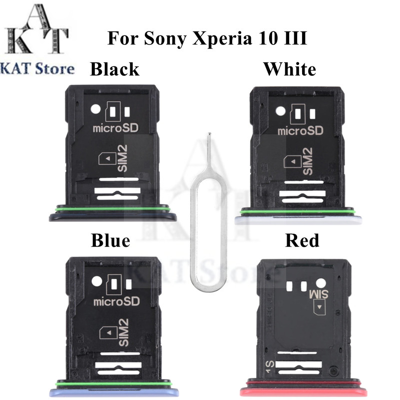 For Sony Xperia 10 III SO-52B SOG04 XQ-BT52 A102SO Dual Sim Tray Holder Adapter Socket With Eject Pi