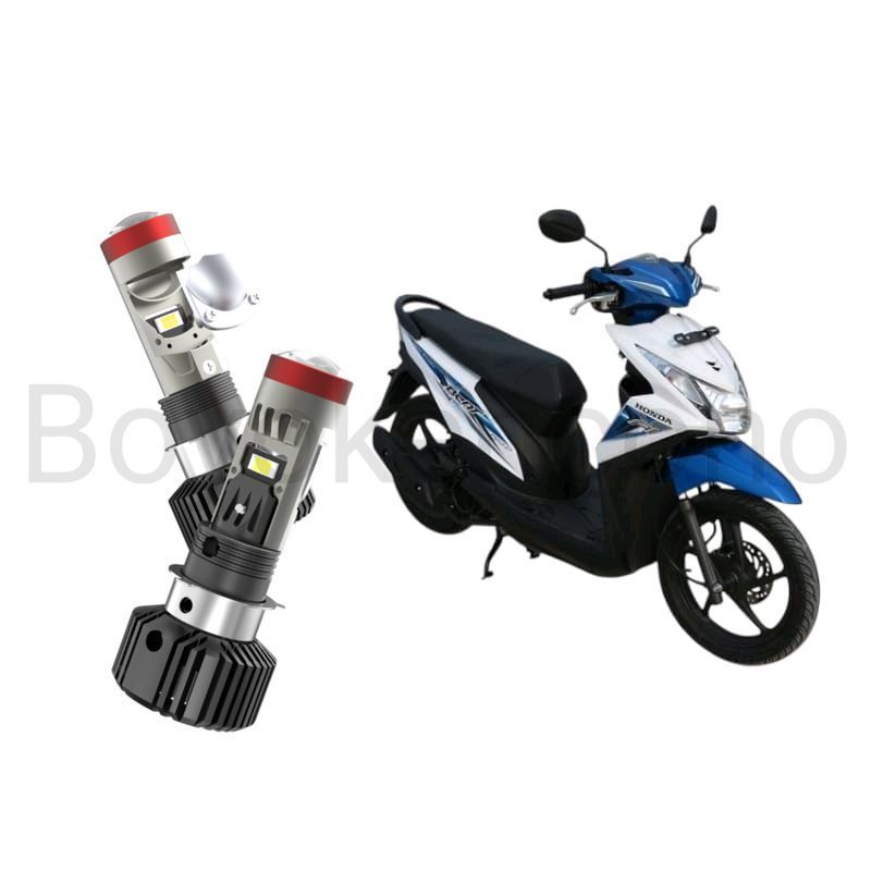 1pcs Lampu depan LED H6 BiLED High power Kipas motor Honda Beat FI 2014 2016 Byk