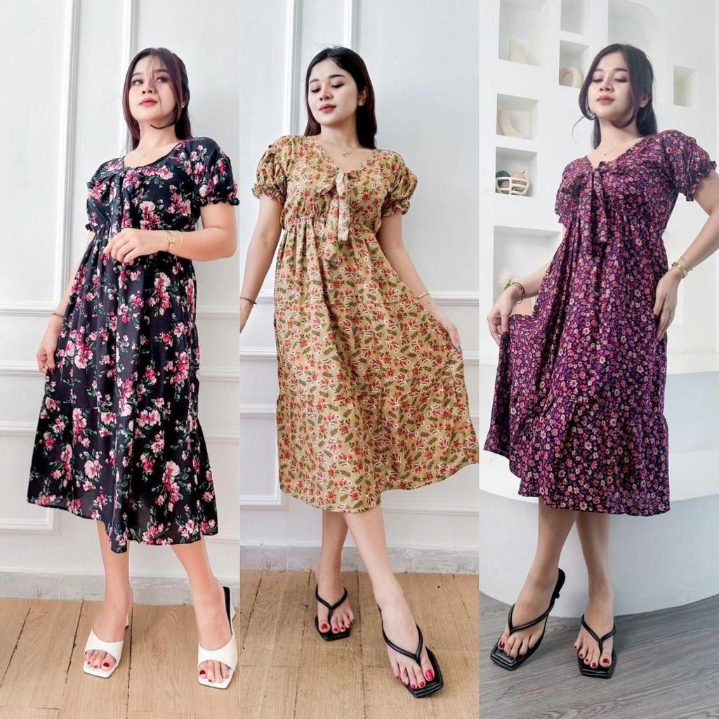 DASTER PUTRI BALI - WILLOW DASTER RAYON BALI Dress Motif Nyaman Panjang Printing Casual Wanita Kain 