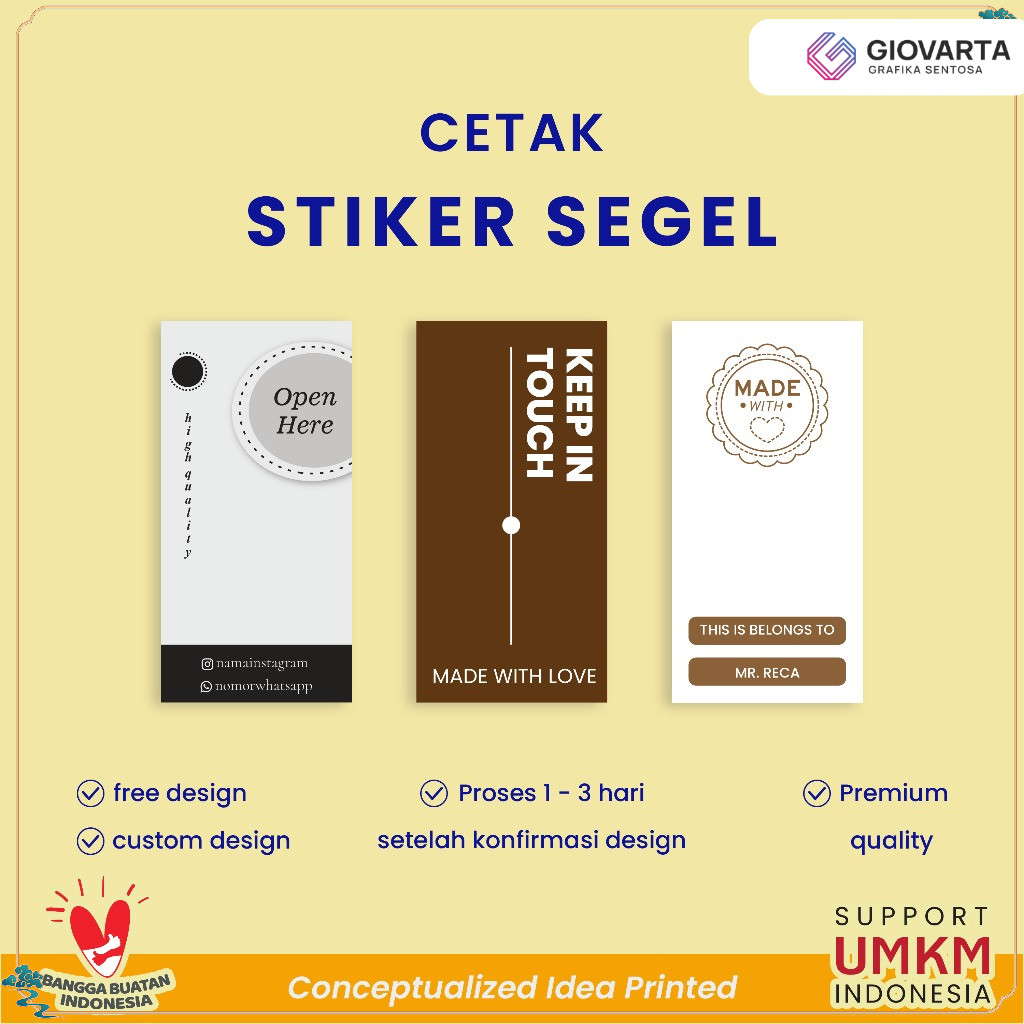 Cetak Stiker Segel Box Packaging Hampers Custom | Label Box Packaging | Kemasan Hampers | Sticker La