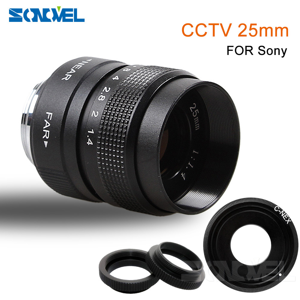 Fujian 25mm CCTV Camera Lens TV Movie Fixed Focus F1.4 C Mount for Sony NEX-3 C3 F3 5 5N 5R 5T 6 7 V