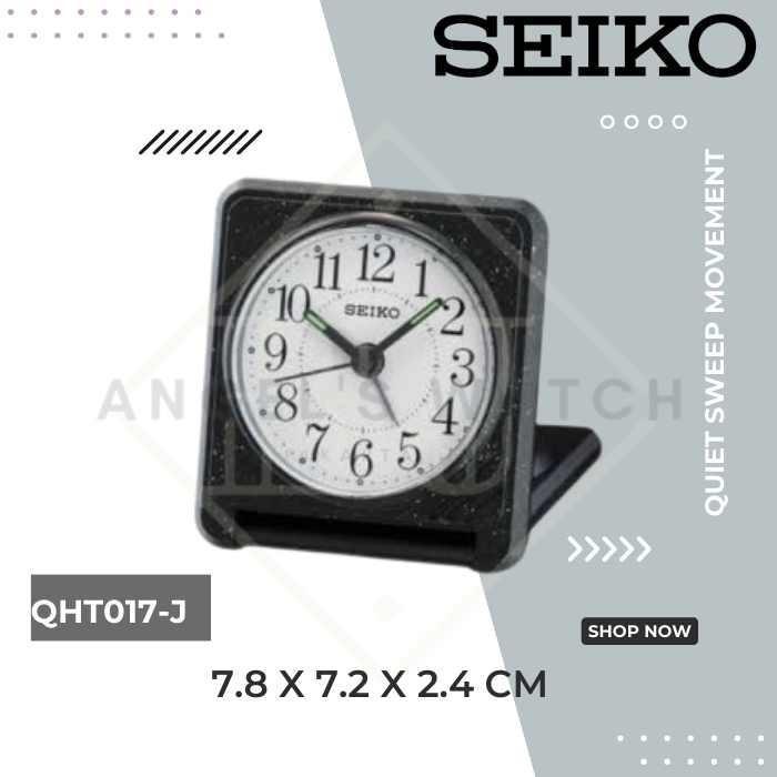 JAM WEKER SEIKO QHT012B ORIGINAL SEIKO JAM MEJA JAM TRAVEL ORI - QHT017J