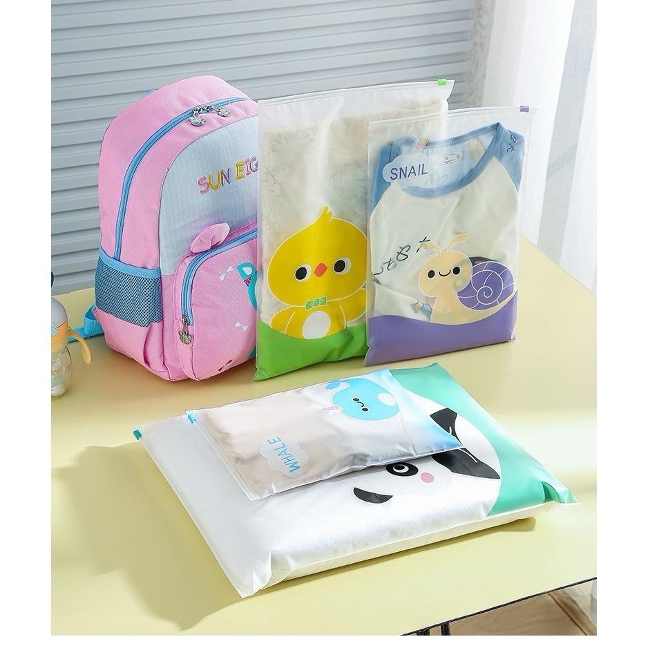 [SB] ZIPLOCK ZIPPER BAG TRAVEL KARAKTER POUCH PENYIMPAN Baju Hemat Tempat Bepergian Organizer Organi