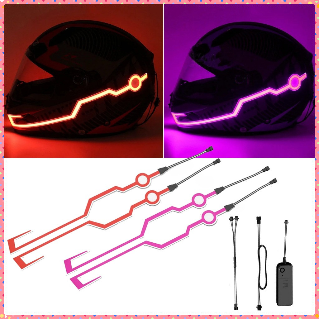 2buah Helm Lampu Led Sein Strip Tahan Air Untuk Motor Universal Led Helmet - Safety Warning Malam Se