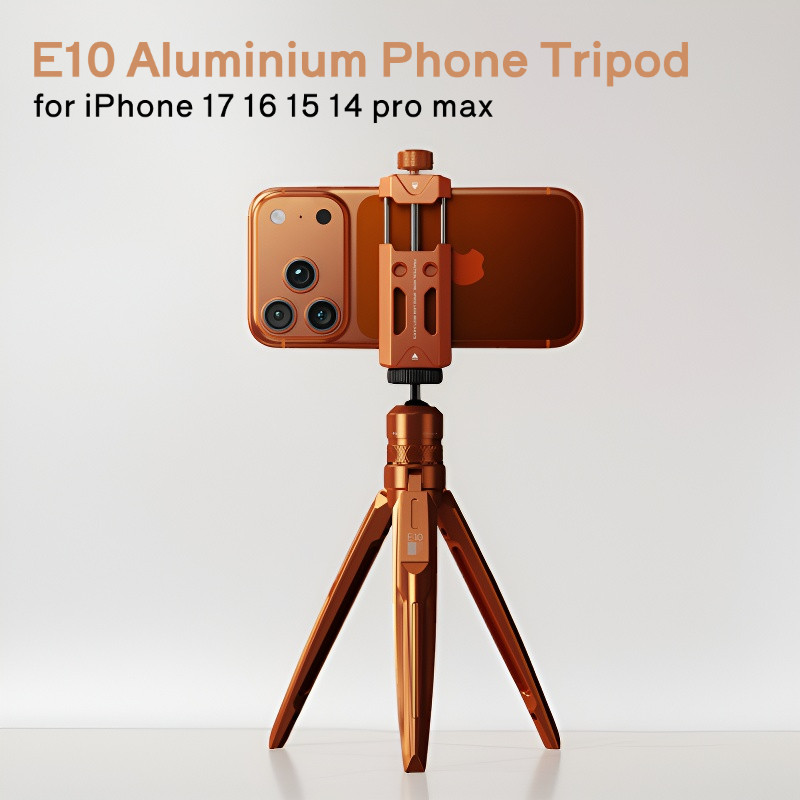 syu E10 Phone Tripod Stand for IPhone 17 Pro Max - Aluminium Smartphone Mini Tripod Pocket Cell Phon