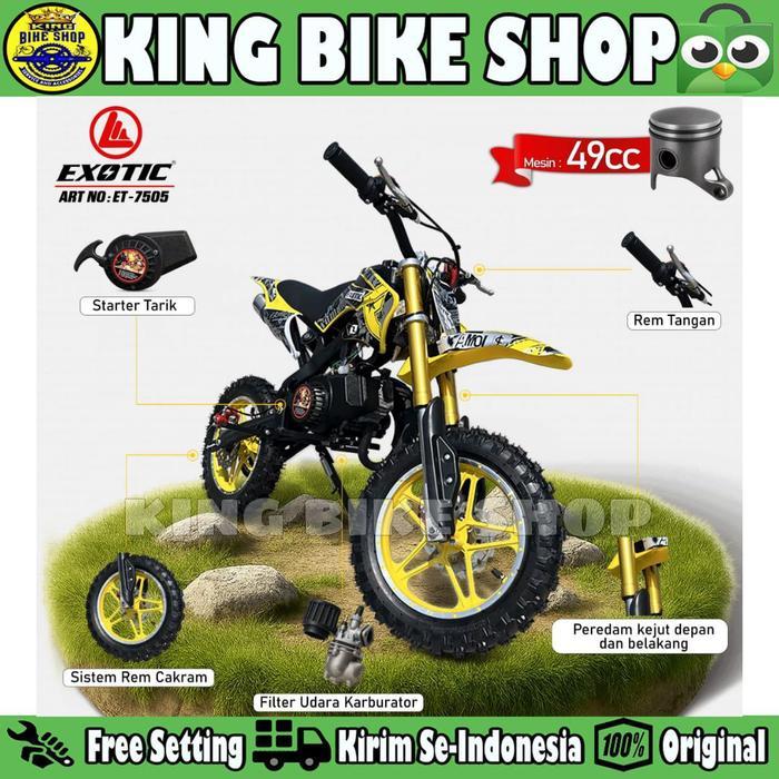 Motor Trail Anak EXOTIC ET 7505 Motor Trill Motor Cross 49 CC Bensin - Yellow