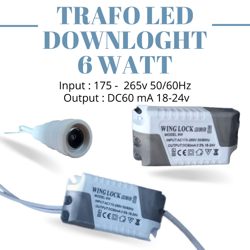 TRAFO LED PANEL DOWNLIGHT 6 WATT LED DRIVER LAMPU DOWNLIGHT 6 WATT