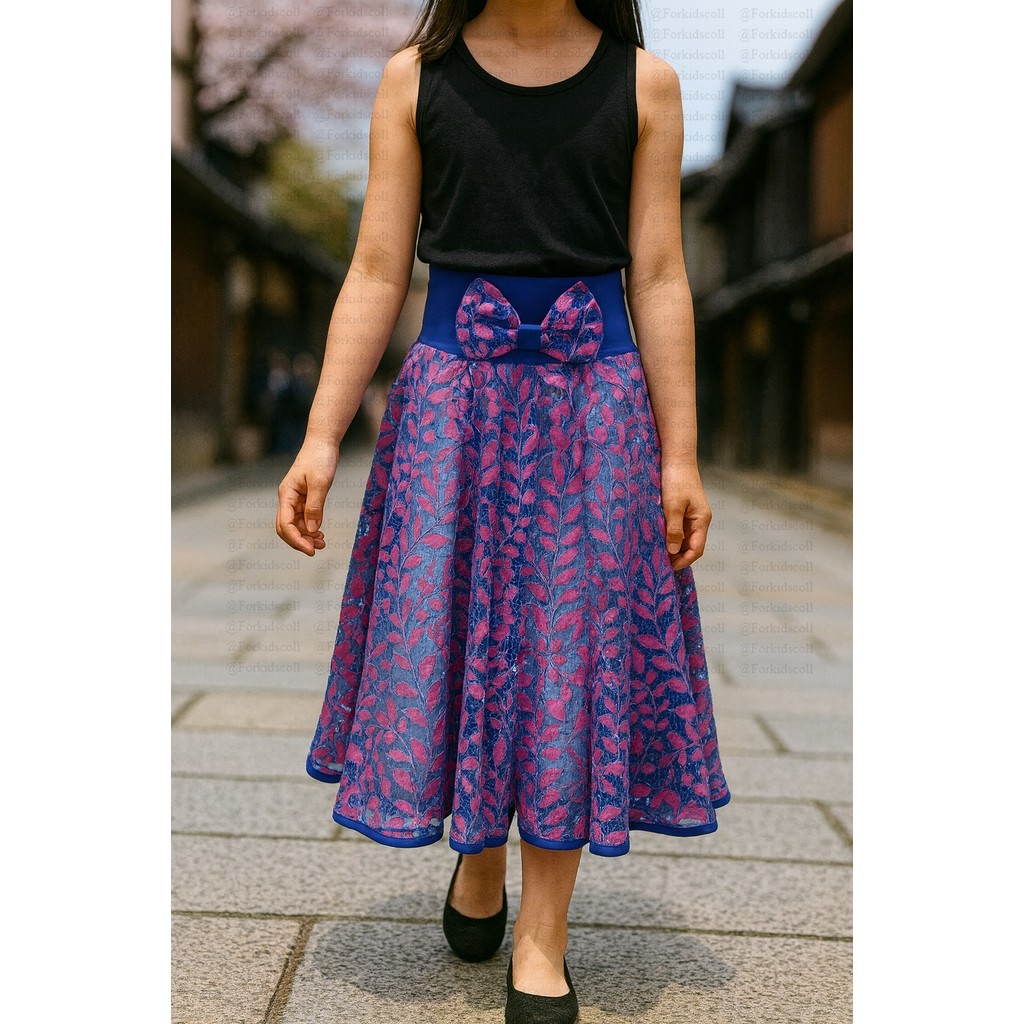 Rok Panjang Fashion Brukat Rempel Anak Perempuan