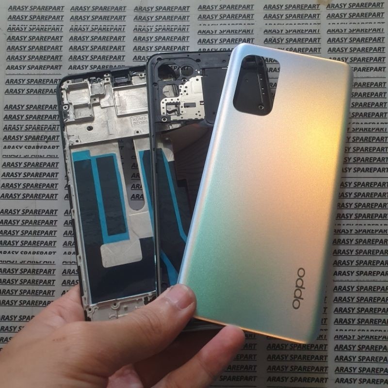 Kesing Housing Casing Fullset Oppo Reno 6 4g Tulang Frame + Bazel + Backdoor Original